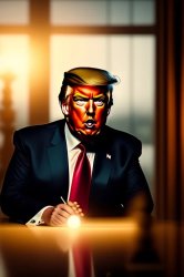 Trump with Autopen. He can't read, so he needs something to sign Meme Template
