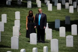Donald Trump Melania Arlington military cemetery Meme Template