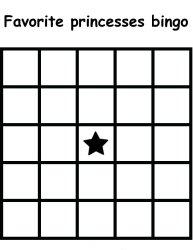 favorite princesses bingo Meme Template