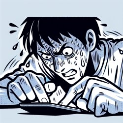 Very fast tapping on the touchscreen of  phone in pain and sweat Meme Template