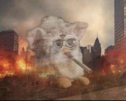 Furby Smoking in the Apocalypse Meme Template