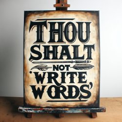 THOU SHALT NOT WRITE WORDS Meme Template