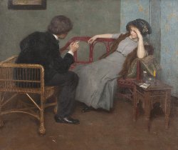 Painting of couple talking Meme Template