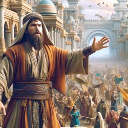 Jonah walking the streets of a great city, proclaiming Meme Template