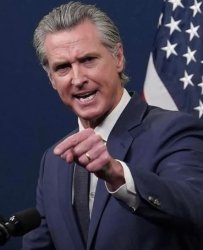 Gavin Newsom pompous and pointing Meme Template