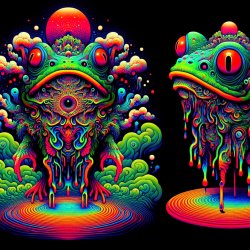 Creepy psychedelic froggo Meme Template