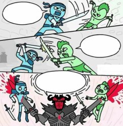 3 guys fighting Meme Template