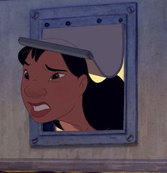 Nani Peeking Through a dog door Meme Template