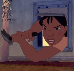 Nani Pelekai Holding a Hammer Meme Template