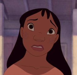 Nani before she gets mad at Lilo Meme Template