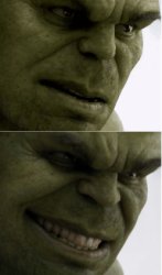 Hulk confused, Hulk Smiling Meme Template