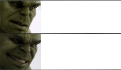 Hulk confused, smile Meme Template