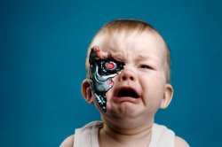 Crybaby AI cyborg Meme Template