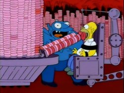 Homer eating donuts in hell Meme Template