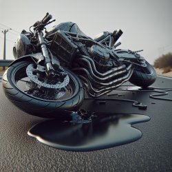 A crashed motorcycle Meme Template