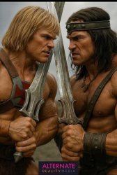 He-Man vs Conan Meme Template