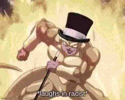 Frieza laughs in racist Meme Template