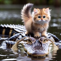 cute kitten on an alligator Meme Template