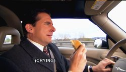 Driving to work crying Meme Template