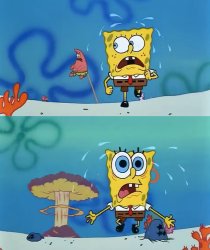 Bob esponja corriendo Meme Template