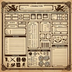 RPG character sheet Meme Template