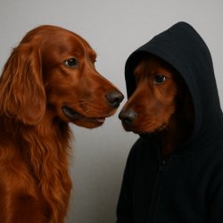 Evil Irish setter Meme Template