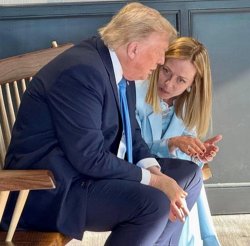 Trump Meloni Meme Template