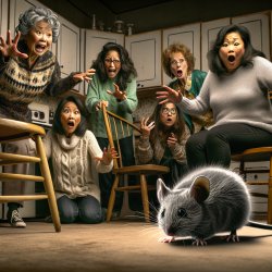 mouse scares women Meme Template