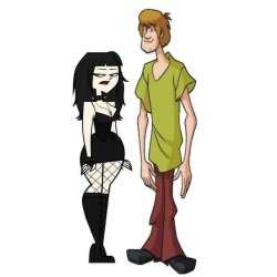 Goth girl and Shaggy Rogers Meme Template