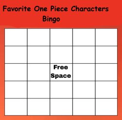 favorite one piece characters bingo Meme Template