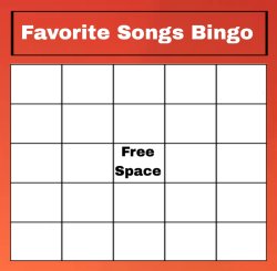 favorite songs bingo Meme Template