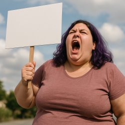 Angry fat feminist Meme Template