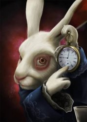 Rabbit pointing at pocket watch Meme Template