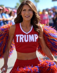 Kristi Noem Cheerleader Trump parade Meme Template