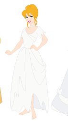 Cindy Ella in her Torn White Dress Barefoot Meme Template