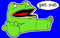 get out frog Meme Template