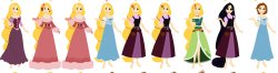 Rapunzel's Wardrobe and Hairstyle Meme Template
