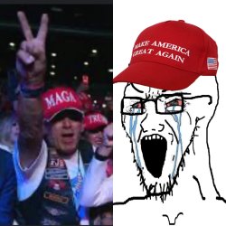 Happy maga vs angry maga Meme Template