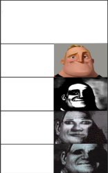 Mr. Incredible becomes uncanny 4 panels Meme Template