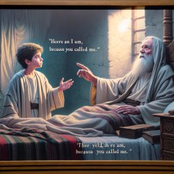 Yahweh called Samuel again, so Samuel got up, went to Eli, said, Meme Template