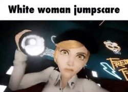White woman jumpscare Meme Template