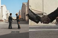 Pink Floyd handshake Meme Template