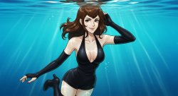 fujiko swimming Meme Template