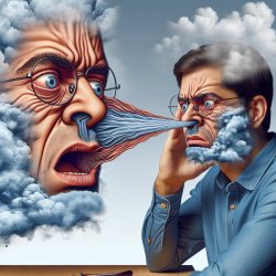 A frustrated man with steam coming out of his nose and ears Meme Template