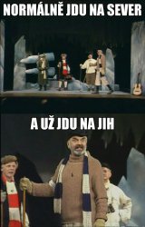 Normálně jdu na sever… a už jdu na jih! Meme Template