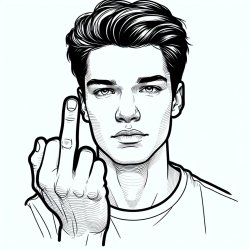 Dram a man and showing his middle fingre Meme Template