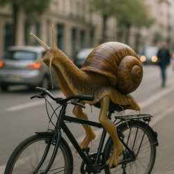 Snail on a bike Meme Template