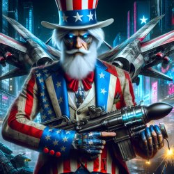 Uncle Sam with bombers and weapon Meme Template