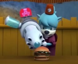 Gun pointed at a burger Meme Template