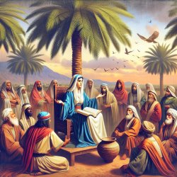 she used to sit under the palm tree of Deborah, and the Israelit Meme Template